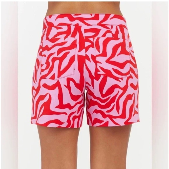 NWOT Spanx On the Go, Print Red and Pink Zebra Stripe Shorts, Size Large - Picture 2 of 6